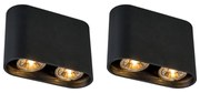 Set de 2 spoturi moderne negre - Ronda Duo