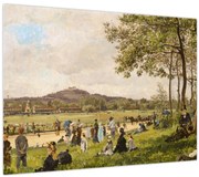 Tablou pe sticlă - French 19th Century, Race Course at Longchamps, reproducere (70x50 cm)