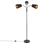 Lampa de podea modernă neagră cu 3 lumini - Carmen