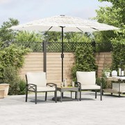 vidaXL Umbrelă soare de grădină cu stâlp din oțel, alb 300x200x250 cm