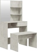 vidaXL Set măsuță de toaletă, gri beton, 74,5x40x141 cm