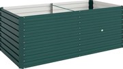 Outsunny Jardinieră ridicată galvanizată dreptunghiulară pentru exterior - fund deschis - 160 x 80 x 60 cm, verde | Aosom Romania