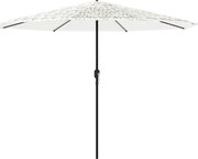 vidaXL Umbrelă soare de grădină stâlp din oțel, alb 324x324x247 cm