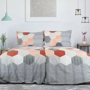 Lenjerie de pat bumbac creponat B.E.S. PetroviceTop Class Honey Comb, 140 x 200 cm, 70 x 90 cm
