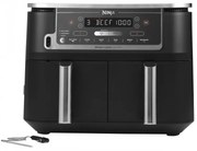 Friteuza dubla cu aer cald Ninja AF451EU, 2470W, 9.5L, 6 programe, Zone independente, Sincronizare, Negru