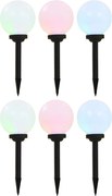 vidaXL Lămpi solare de exterior, 6 buc., 20 cm, RGB, sferic, LED