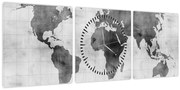Tablou - Harta lumii 2 (cu ceas) (90x30 cm)