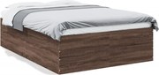 vidaXL Cadru de pat, stejar maro, 135x190 cm, lemn prelucrat
