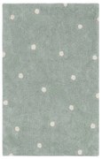 Covor pentru copii verde mentă lavabil/țesut manual din bumbac 100x150 cm Mini Dot Blue Sage – Lorena Canals