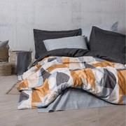 Lenjerie de pat Cotton Box 129CTN4643, 100% bumbac, 3 piese, Cearsaf plapuma 160x220 cm, Cearsaf pat 180x240 cm, Fata de perna 50x70 cm, Multicolor