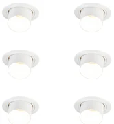 Set de 6 spoturi încastrate moderne albe rotunde înclinabile - Installa