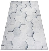 ANDRE 1180 covor lavabil Fagure, hexagon 3D anti-alunecare - gri - SECUNDAR-COTATI PRODUSUL