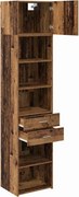 vidaXL Bufet Pe perete Lemn Vechi 50 x 42,5 x 225 cm Lemn compozit