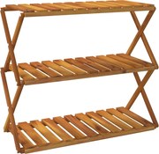 vidaXL Raft pliabil cu 3 niveluri, maro, 70x31x63 cm lemn masiv acacia
