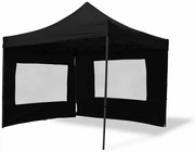Cort de grădină Foarfecă PROFI 3x3 m, negru + 4 laturi