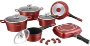 Set oale marmorate Royaly Line ES 1015M 15 piese rosu burgund