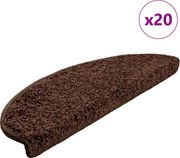 vidaXL Covorașe pentru scări, 20 buc., 65x21x4 cm, maro, semirotunde, mari