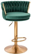 HR450W Scaun Verde din Catifea cu Bază Aurie