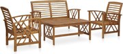 vidaXL Set mobilier de grădină, 4 piese, lemn masiv de acacia