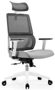 Scaun ergonomic Mars, Spătar Mesh, Suport lombar flexibil, Gri