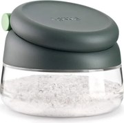 Recipient pentru sare/zahar/condimente Lekue 1009488, Ø12,4x10,1 cm, Sticla borosilicata, Lingura de masurare, +4°C / +80°C, Negru