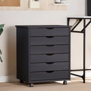 vidaXL Dulap rulant cu sertare MOSS, gri, lemn masiv de pin