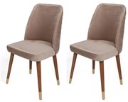 Set de scaune de sufragerie Hugo Beige and Walnut,2 buc.