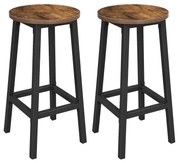 Vasagle Scaune de bar LUND, 2 buc., 32x65cm, maro/negru
