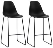 vidaXL Scaune de bar, 2 buc., negru, plastic