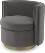 Fotoliu pivotant design elegant Amanda, catifea gri 115148 HZ