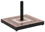 vidaXL Suport umbrelă de soare, cărămiziu și alb, pătrat, 12 kg