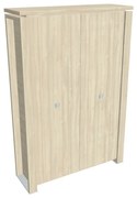 Dulap înalt pentru haine Verno+ 140 x 46 x 210 cm, salcâm