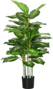 HOMCOM Plantă Artificială Decorativă cu Ghiveci, Φ17x95 cm, Verde | Aosom Romania