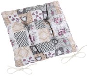 Pernă de scaun Bellatex DITA matlasată Patchwork love , 40 x 40 cm