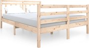 vidaXL Cadru de pat dublu, 135x190 cm, lemn masiv