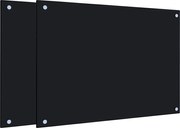 vidaXL Panou antistropi bucătărie 2 buc. negru 70x50cm sticlă securiz.