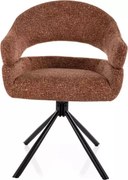 Scaun tapițat Borgo camel 35 / negru mat