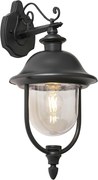 Lampă clasică de perete pentru exterior neagră cu plastic IP44 - Genoa