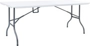 vidaXL Masă de grădină pliabilă, alb, 180x72x72 cm, HDPE