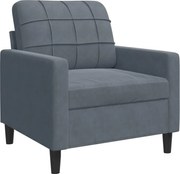 vidaXL Fotoliu canapea, gri închis, 60 cm, catifea