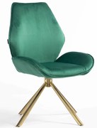 HR350 BAZĂ STEA Scaun Verde din Catifea Bază Aurie
