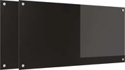 vidaXL Panou de bucătărie 2 pcs Negru 100 x 50 cm sticlă securizată