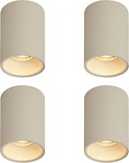 Set de 4 spoturi moderne bej montate la suprafață GU10 50mm Rotund - Deep