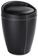Pufa CANDY BLACK - coș de rufe, 2 în 1, WENKO, negru
