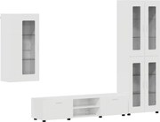 vidaXL Set comodă TV cu sertar cu raft FLORIN Alb lucios Lemn compozit