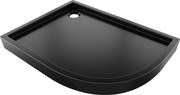 Mexen Flow+ cadă de duș semicirculară asimetrică stânga 100 x 80 cm, negru mat - 46Q708010LH