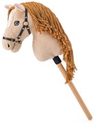 Hobby horse Faunica Gracia, bej, iapă pe bară, coamă din sfoară