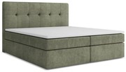 Pat boxspring verde cu spațiu de depozitare 140x200 cm Palta – Makamii