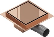 Mexen Flat-Q M13 sifon de pardoseală pătrat 15 x 15 cm, aur roz - 1610015
