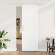 vidaXL Ușa Glisantă Manual Alb 78 x 232 cm Lemn de pin solid și oțel